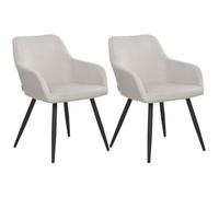 Beliani Set Of 2 Dining Chairs Casmalia Velvet Taupe