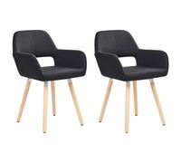 Beliani Set Of 2 Dining Chairs Chicago Fabric Black