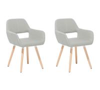 Beliani Set Of 2 Dining Chairs Chicago Fabric Light Grey