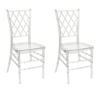 Beliani Set Of 2 Dining Chairs Clarion Transparent