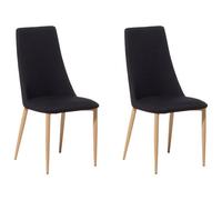 Set of 2 Fabric Dining Chairs Black CLAYTON