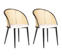 Beliani Set Of 2 Dining Chairs Cornell Metal Black