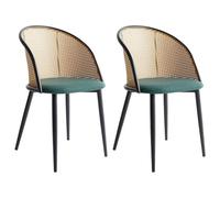 Beliani Set Of 2 Dining Chairs Cornell Metal Green
