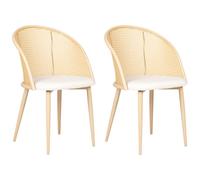 Beliani Set Of 2 Dining Chairs Cornell Metal Light Beige