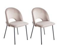 Set of 2 Dining Chairs COVELO Velvet Taupe