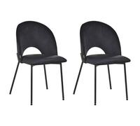 Beliani Set Of 2 Dining Chairs Covelo Velvet Black