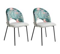 Beliani Set Of 2 Dining Chairs Covelo Velvet Mint Green