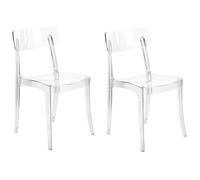 Beliani Set Of 2 Dining Chairs Covington Transparent