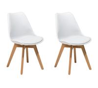 Beliani Set Of 2 Dining Chairs Dakota Ii White