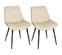 Set of 2 Dining Chairs DUBROVNIK Faux Leather Light Beige