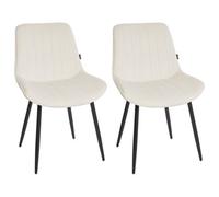 Beliani Set Of 2 Dining Chairs Dubrovnik Velvet Light Beige