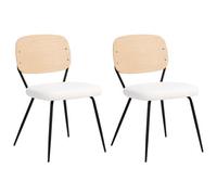 Beliani Set Of 2 Dining Chairs Eileen Boucle Off-White