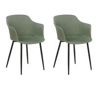 Set of 2 Dining Chairs ELIM Fabric Dark Green