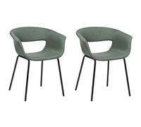 Beliani Set Of 2 Dining Chairs Elma Fabric Dark Green