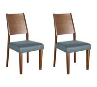 Set of 2 Wooden Dining Chairs Grey ELMIRA