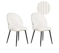 Beliani Set Of 2 Dining Chairs Eloy Corduroy Off-White