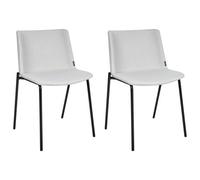 Beliani Set Of 2 Dining Chairs Esbon Fabric Light Grey