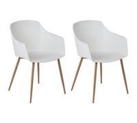 Beliani Set Of 2 Dining Chairs Fonda Ii White, White