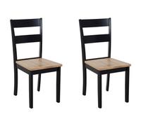 Set of 2 Dining Chairs GEORGIA Wood Black