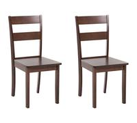 Set of 2 Dining Chairs GEORGIA Wood Dark Brown