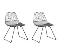 Beliani Set Of 2 Dining Chairs Harlan Metal Black