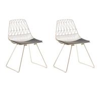 Beliani Set Of 2 Dining Chairs Harlan Metal Gold