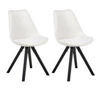Beliani Set Of 2 Dining Chairs Hedley Fabric Off-White