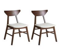 Set of 2 Dining Chairs HOPKINS Wood Dark Brown