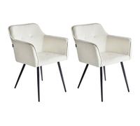 Beliani Set Of 2 Dining Chairs Jasmin Velvet Light Beige