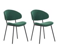 Beliani Set Of 2 Dining Chairs Kiana Dark Green