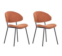 Beliani Set Of 2 Dining Chairs Kiana Orange