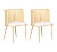 Set of 2 Dining Chairs KOBUK Metal Light Brown