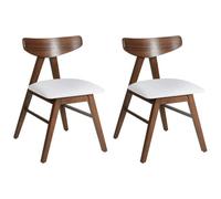 Beliani Set Of 2 Dining Chairs Lacota Wood Dark Brown/ Grey