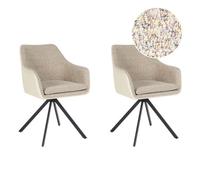 Beliani Set Of 2 Dining Chairs Lithia Taupe