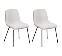 Beliani Set Of 2 Dining Chairs Lorida Fabric Light Grey