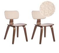 Set of 2 Dining Chairs LUCINDA Wood Dark Brown