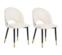 Beliani Set of 2 Dining Chairs MAGALIA Velvet Light Beige