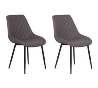 Beliani Set Of 2 Dining Chairs Maribel Faux Leather Dark Brown