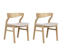 Beliani Set Of 2 Dining Chairs Maroa Wood Beige
