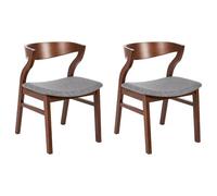Set of 2 Dining Chairs MAROA Wood Light Grey