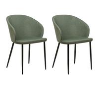 Beliani Set of 2 Dining Chairs MASON Dark Green, Green