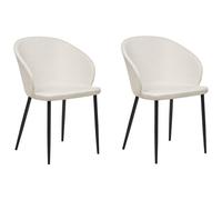 Beliani Set Of 2 Dining Chairs Mason Light Beige