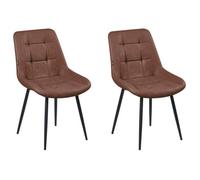 Beliani Set Of 2 Dining Chairs Melrose Faux Leather Brown