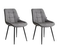 Beliani Set Of 2 Dining Chairs Melrose Faux Leather Grey