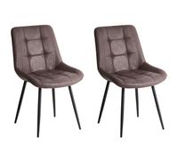 Beliani Set Of 2 Dining Chairs Melrose Ii Faux Leather Dark Brown