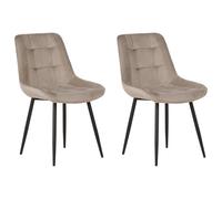 Set of 2 Dining Chairs MELROSE Velvet Taupe