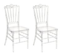 Beliani Set Of 2 Dining Chairs Mendon Transparent