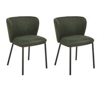 Beliani Set Of 2 Dining Chairs Mina Dark Green