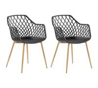 Beliani Set Of 2 Dining Chairs Nashua Black