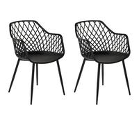 Beliani Set Of 2 Dining Chairs Nashua Ii Black